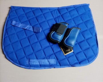 Blauw dekje katoen en mini beenbeschermers blauw