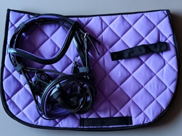 Dekje en hoofdstel paars min