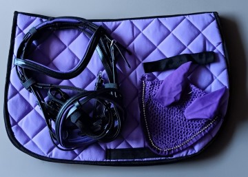 Dekje hoofdstel en oornetje paars mini