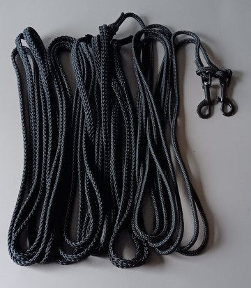 Dubbele longeerlijn zwart 14 meter