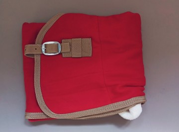 Fleece deken rood en toupe 75 boven