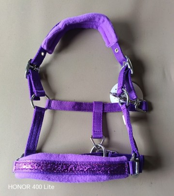 Halster glitter fleece paars mini
