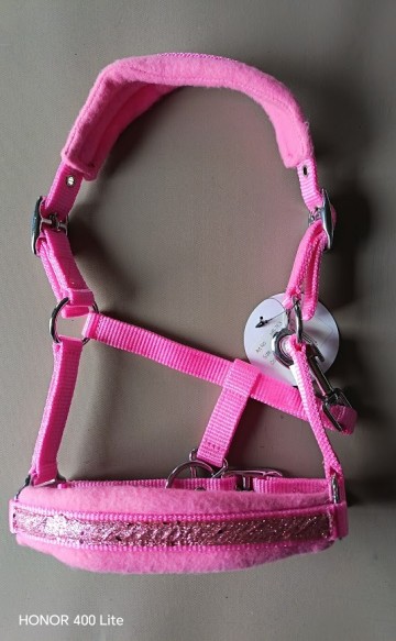 Halster glitter fleece roze mini
