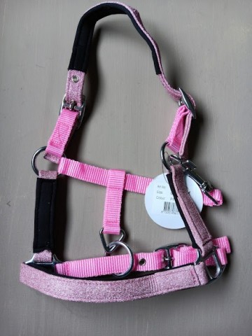 Halster glitter mini roze
