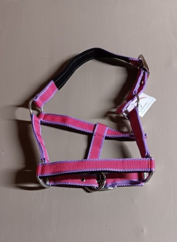 Halster twee kleurig licht paars rood mini