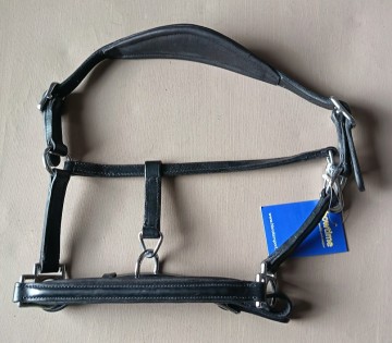 Leer halster hb zwart mini shetlander