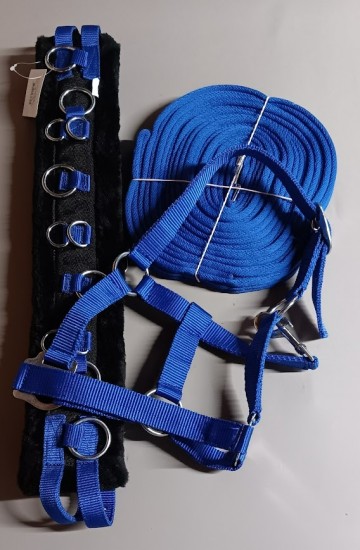 Longeer set blauw mini shetlander