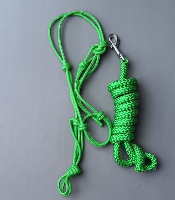 Setje halstertouw en touwhalster appelgroen shetlander