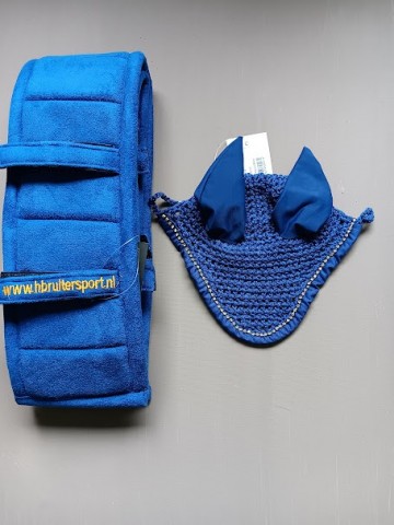 Setje oornetje tuigonderleger blauw shetlander