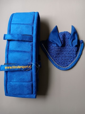 Setje oornetje tuigonderlegger blauw mini