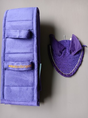 Setje oornetje tuigonderlegger paars mini