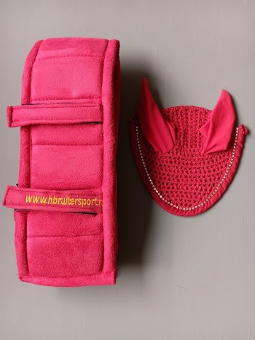 Setje oornetje tuigonderlegger rood mini