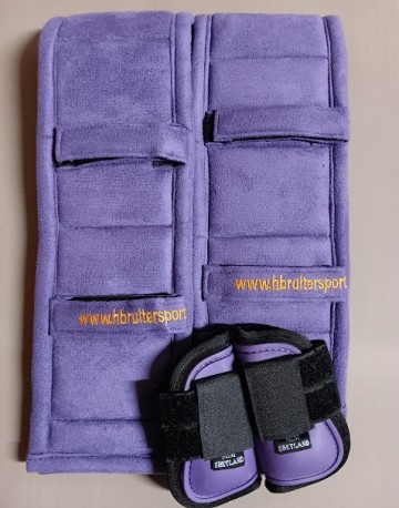 Setje tuigonderlegger en peesbeschermer mini paars