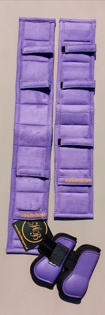 Setje tuigonderlegger en peesbeschermers paars