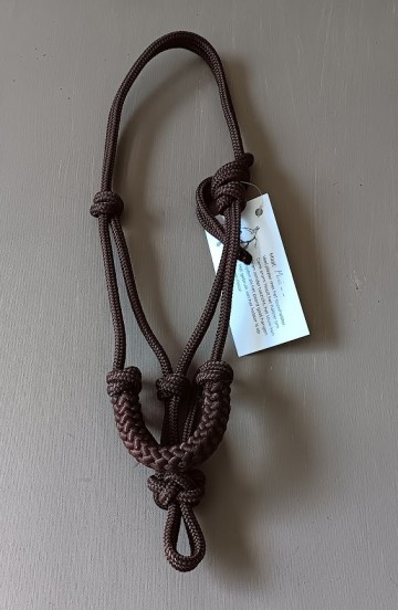 Touw halster luxe bruin mini mini