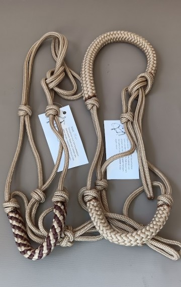 Touw halster taupe bruin taupe mini shetlander